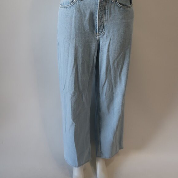 Women Rag & Bone Logan Low Rise Light Blue Wide-Leg Button-Fly Denim Jeans 27 - Picture 7 of 14